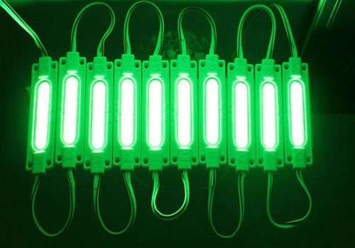 LED LIGHT MODULES: WATERPROOF COB INJECTION in GREEN COLOUR. Collections are allowed.