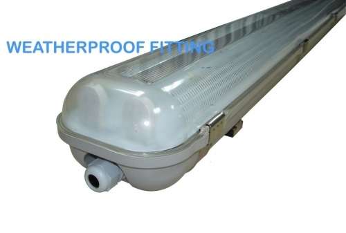 LED Fluorescent Tube Fittings: Weatherproof Double Closed Channel T8 5ft 1500mm. Collections allowed