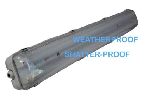 LED Fluorescent Tube Fittings: Weatherproof Double Closed Channel T8 5ft 1500mm. Collections allowed