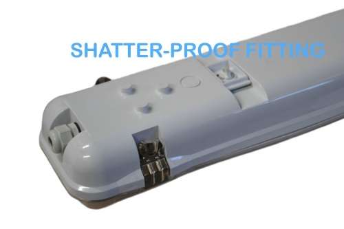 LED Fluorescent Tube Fittings: Weatherproof Double Closed Channel T8 5ft 1500mm. Collections allowed