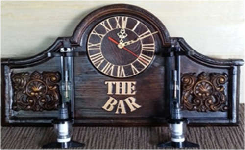 Liquor Dispenser: THE BAR Clock with 2 Optics. Brand New Product.. Collections are allowed.