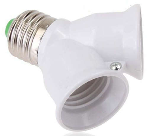 E27 to 2x E27 Light Bulb Socket Splitter / Adapter / Converter. Collections are allowed.