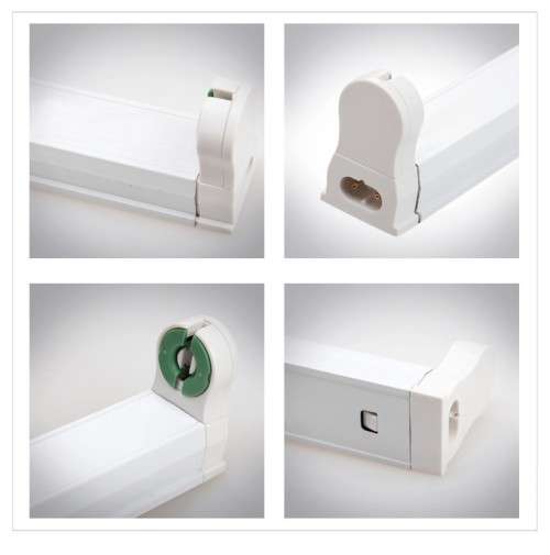 LED Fluorescent Tube Fitting Single Open Channel 2ft 600mm + Connectors. Collections are allowed