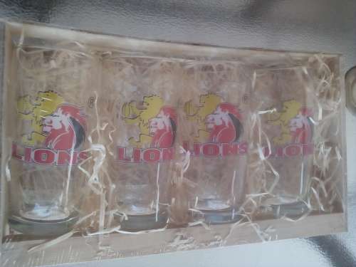 LIONS RUGBY 4 WILLY GLASSES GIFT PACK. Collections are allowed.