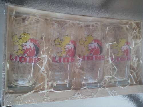 LIONS RUGBY 4 WILLY GLASSES GIFT PACK. Collections are allowed.