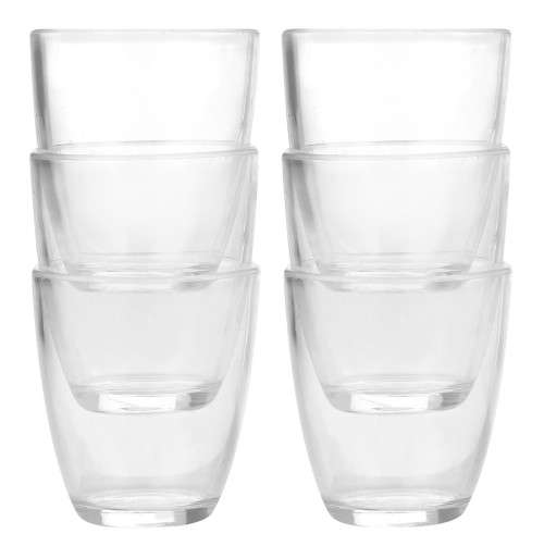 Clear Shot Glasses: Double Tot 50ml Pack of 6. Collections are allowed.