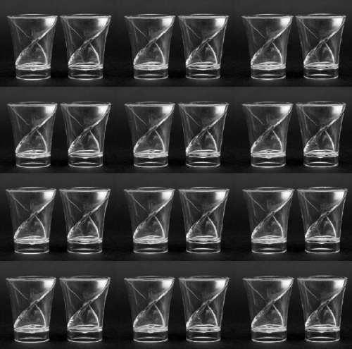 Twister Shot Glasses: Pack of 24 Spiral Cocktail Shot Glasses. Collections are allowed.
