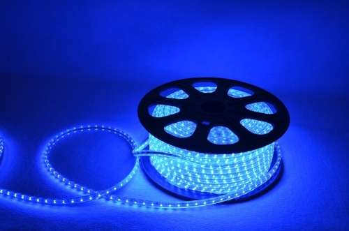 LED Strip Lights: Blue 220V Complete With Connector Plug + End Cap. Collections are allowed.