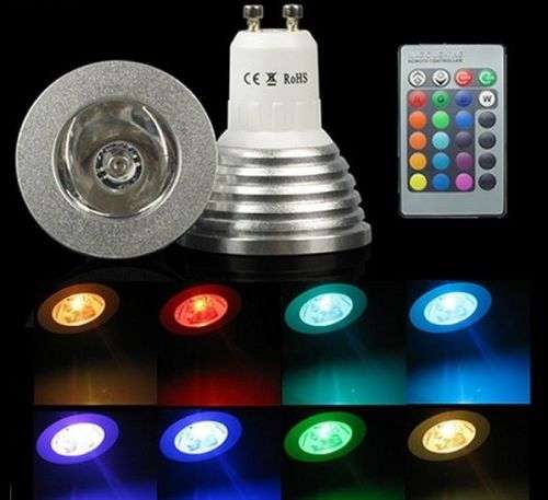 LED Multi Colour RGB Magic Spot/Down Light Bulb with Remote Control. Collections are allowed.
