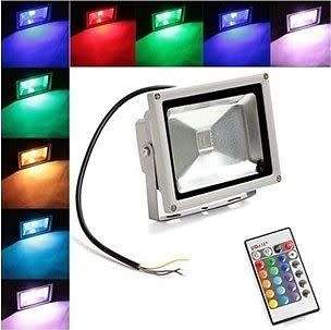 MultiColour LED RGB Floodlight: 10W 220V + IR Remote Control. Collections are allowed.