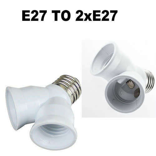 E27 to 2x E27 Light Bulb Socket Splitter / Adapter / Converter. Collections are allowed.
