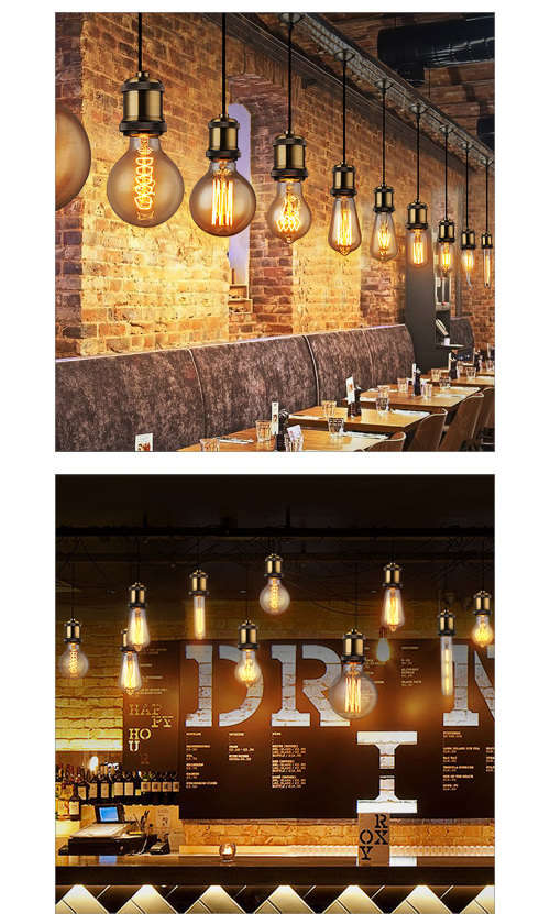 Light Pendant Ceiling Fittings: Retro Vintage Antique Edison E27. Collections are allowed.