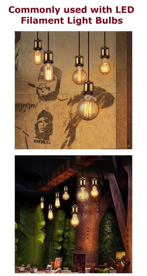 Light Pendant Ceiling Fittings: Retro Vintage Antique Edison E27. Collections are allowed.