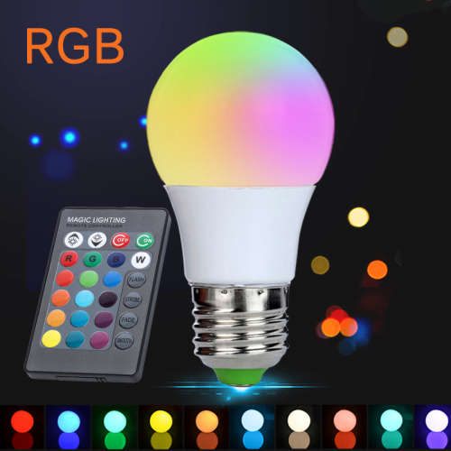 Colour Changing LED RGB Light Bulb with Wireless IR Remote Control. Collections are allowed.