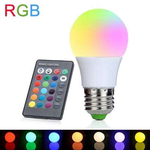 Colour Changing LED RGB Light Bulb with Wireless IR Remote Control. Collections are allowed.