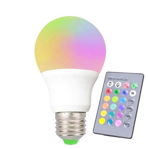 Colour Changing LED RGB Light Bulb with Wireless IR Remote Control. Collections are allowed.