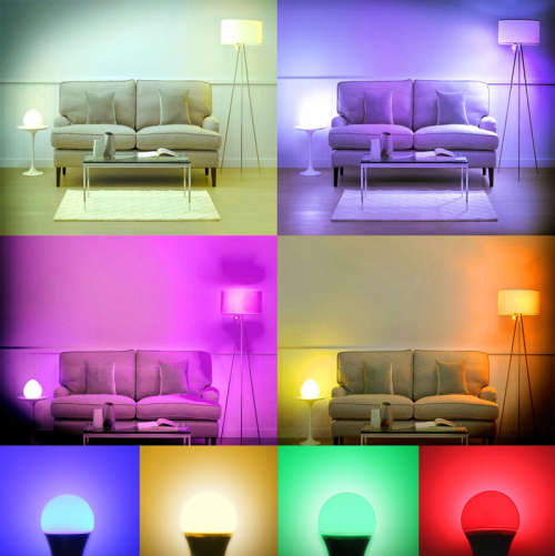 Colour Changing LED RGB Light Bulb with Wireless IR Remote Control. Collections are allowed.