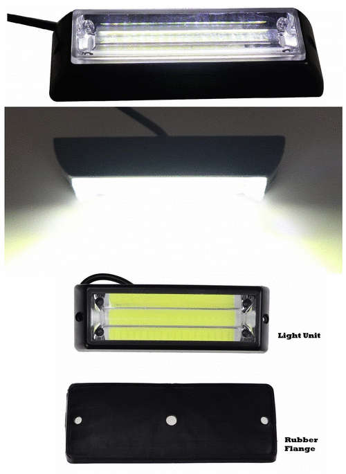 White COB LED Emergency Hazard Warning Flash Cluster Strobe Lights 12V. Collections allowed.