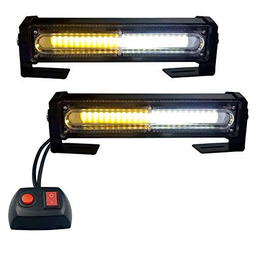 Amber + White COB LED Emergency Warning Flash Cluster Strobe Grille Lights 12V. Collections Allowed.