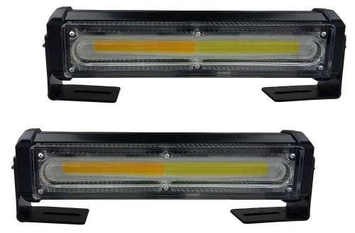 Amber + White COB LED Emergency Warning Flash Cluster Strobe Grille Lights 12V. Collections Allowed.