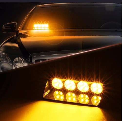 LED Orange Amber Yellow Vehicle Windscreen Dashboard Strobe Flash Dash Light Bar Collections Allowed