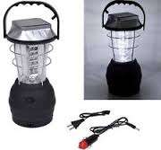 PORTABLE SOLAR RECHARGEABLE BRIGHT 36 LED HAND CRANK DYNAMO LANTERN WITH A USB PORT