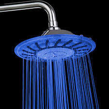 LED COLOUR-SPRAY SHOWER HEADS: BLUE