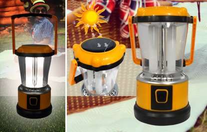 Solar LED Rechargeable Multi Functional Camping Lantern + USB Port & Battery Bank Collection allowed