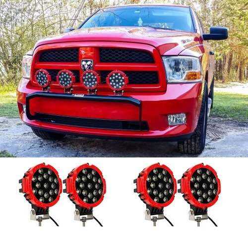 51W LED Spotlight For Vehicles, Boats etc 10 ~ 30V DC Red Frame Colour. Collections are allowed.