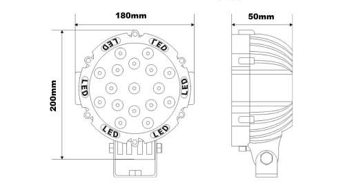 51W LED Spotlight For Vehicles, Boats etc 10 ~ 30V DC Red Frame Colour. Collections are allowed.