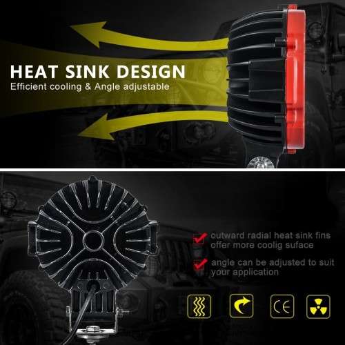 51W LED Spotlight For Vehicles, Boats etc 10 ~ 30V DC Red Frame Colour. Collections are allowed.