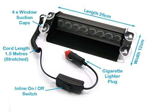LED Green Windscreen Emergency Vehicle Warning Strobe Dash Light. Collections are allowed.