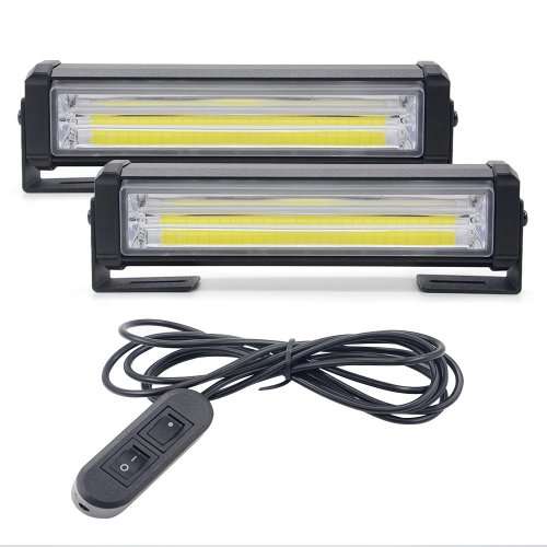 White COB LED Emergency Hazard Warning Flash Cluster Strobe Lights 12V. Collections allowed.