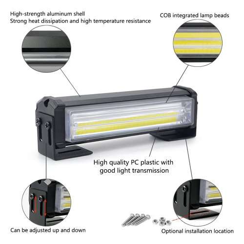White COB LED Emergency Hazard Warning Flash Cluster Strobe Lights 12V. Collections allowed.