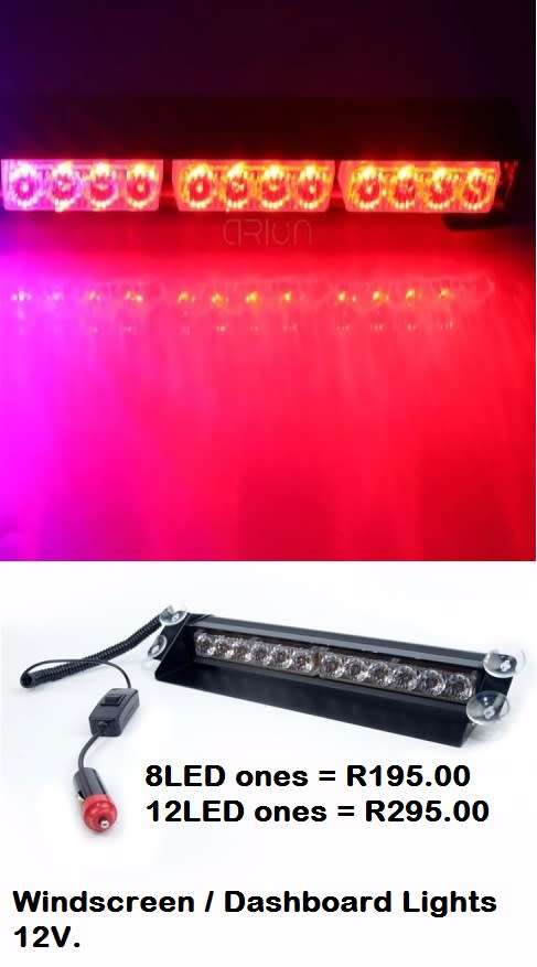 LED Red Windscreen Vehicle Strobe Dashboard Light. Collections are allowed.