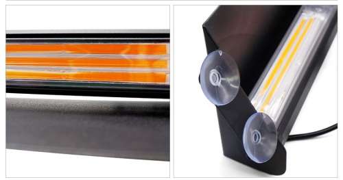 Vehicle Windscreen Amber Orange Yellow COB LED Flash Strobe Dash Light Bar. Collections Allowed.