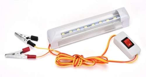 12V LED Fluorescent Tube Light: Clear Cover Complete with Wiring. Collections allowed