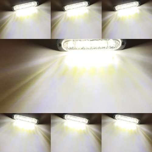 White LED Emergency Warning Flash Cluster Strobe Grille Lights 12V/24V. Collections allowed.