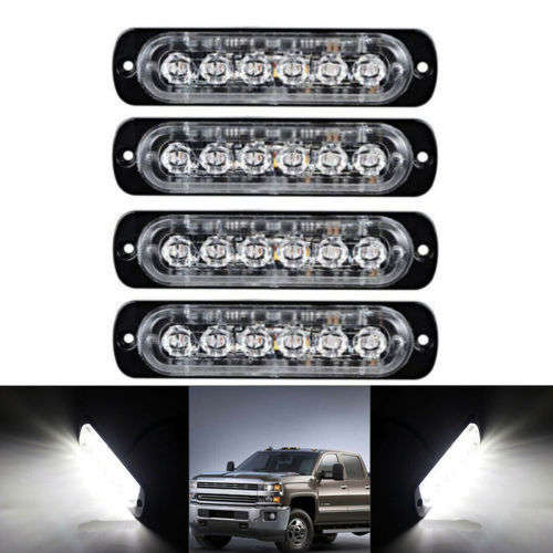 White LED Emergency Warning Flash Cluster Strobe Grille Lights 12V/24V. Collections allowed.