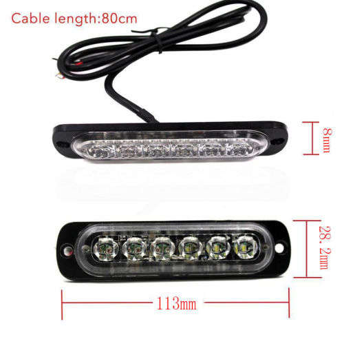 LED Flash Strobe Red Grille Bumper Cluster Vehicle Side Marker Lights 12V/24V. Collections Allowed.