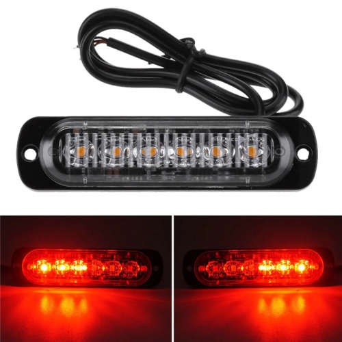 LED Flash Strobe Red Grille Bumper Cluster Vehicle Side Marker Lights 12V/24V. Collections Allowed.