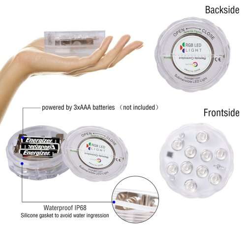 MultiColour Remote Controlled Waterproof RGB LED Submersible Light. Collections are allowed.