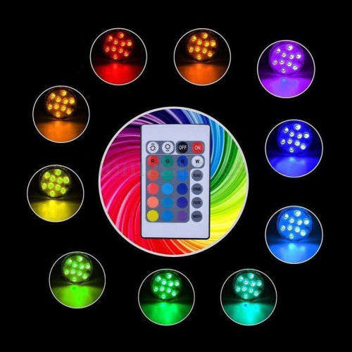 MultiColour Remote Controlled Waterproof RGB LED Submersible Light. Collections are allowed.