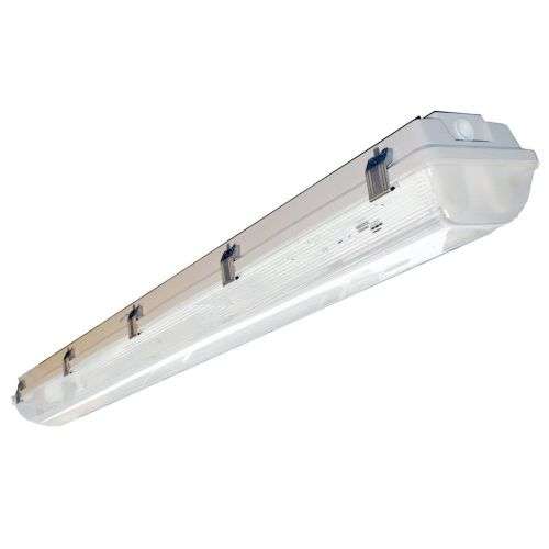 LED Fluorescent Tube Fittings: Weatherproof T8 Double Closed Channel 4ft 1200mm. Collections allowed