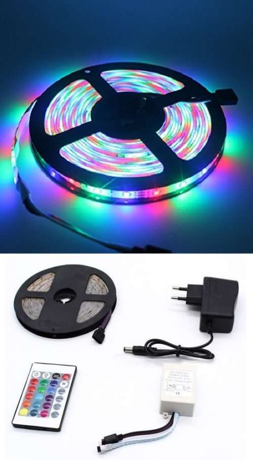 LED STRIP LIGHTS: 5-METRE RGB ROLLS with ADAPTER + DRIVER and REMOTE CONTROLLER. Collections allowed