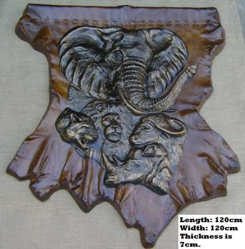 Big 5 Animals on `Faux Leather` Frame. Novelty & Unique Brand New Products. Collections Are Allowed.