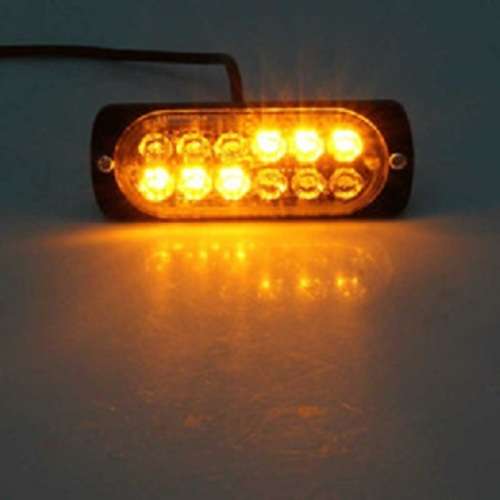 Orange Amber Yellow 12LED Beads Strobe Flash Grille Cluster Lights 12V/24V. Collections Are Allowed.