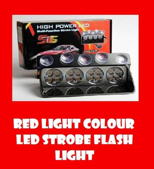 LED Windscreen Strobe RED Emergency Vehicle Flash/Warning Dashboard Light. Collections allowed.