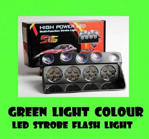 LED Windscreen Strobe GREEN Emergency Vehicle Flash/Warning Dashboard Light. Collections allowed.