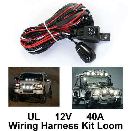 Wire Harness Kit With Double Leads, Relay, Fuse, On/Off Switch. Wiring Harness. Collections Allowed.